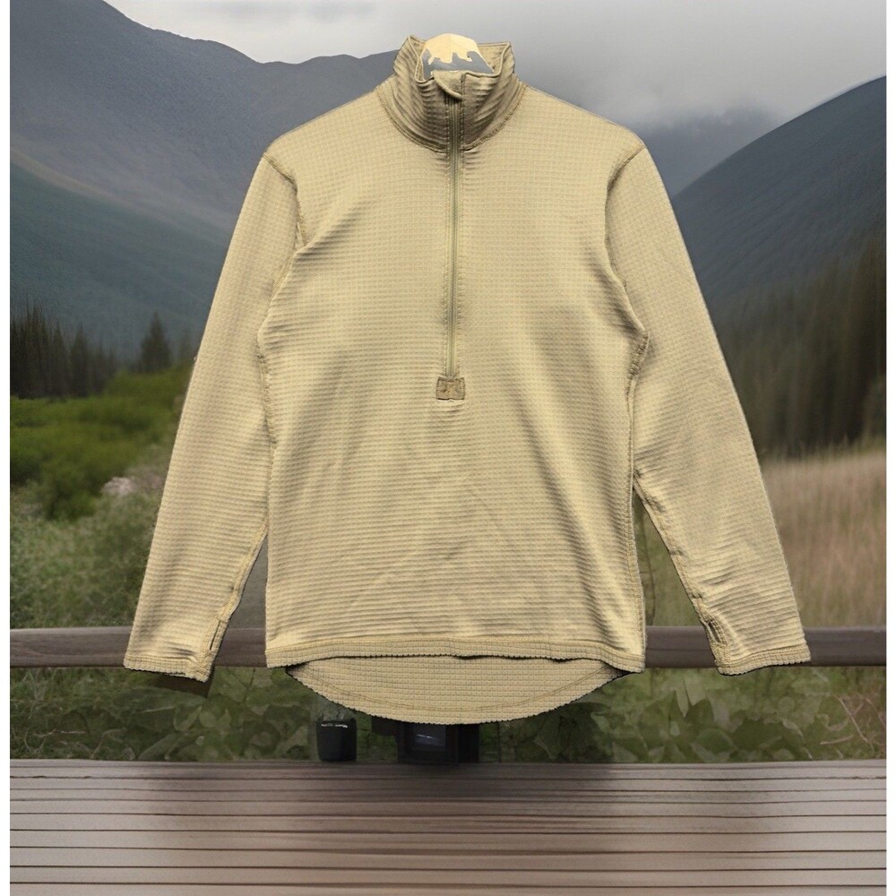 USGI ECWCS Gen III Level 2 Grid Fleece Waffle Top XS Sand Tan Midweight Thermal